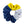 Scrunchie with colour block in navy, light grey & yellow on a white background