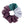 Upcycled Handmade Knit Scrunchie - Colour Block (Purple, Light Grey & Green)