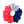 Scrunchie with colour block in pink, navy & light grey on a white background