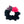 A scrunchie in black, pink, and purple on a white background
