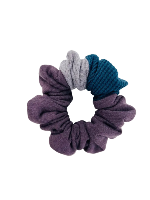 Multicolored scrunchie on a white background