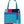Colorful quilted tote bag with geometric pattern on a white background