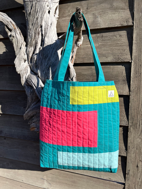 Upcycled Handmade Patchwork Quilted Bag - Everyday Tote Bag