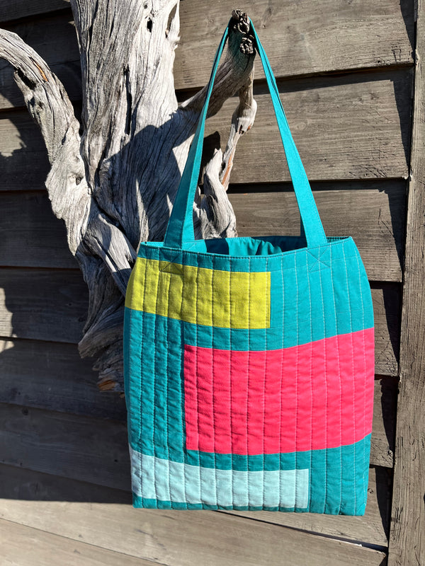 Upcycled Handmade Patchwork Quilted Bag - Everyday Tote Bag