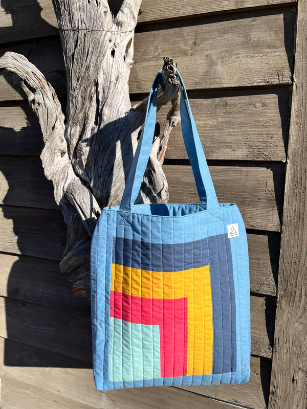 Upcycled Handmade Patchwork Quilted Bag - Everyday Tote Bag