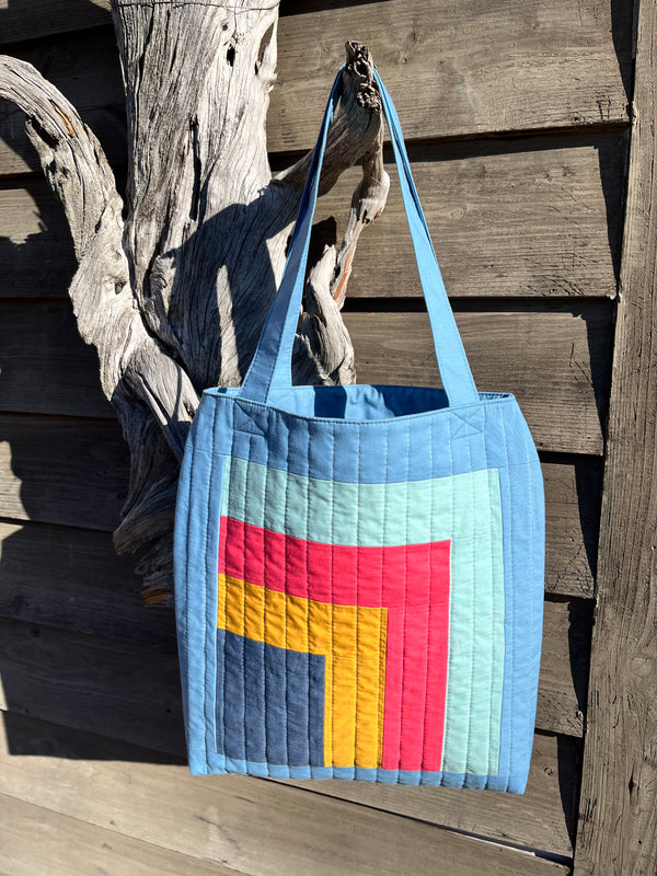 Upcycled Handmade Patchwork Quilted Bag - Everyday Tote Bag