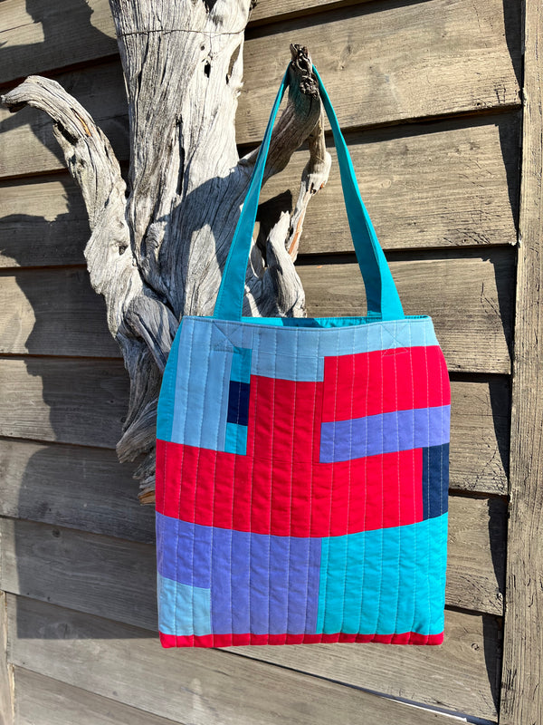 Upcycled Handmade Patchwork Quilted Bag - Everyday Tote Bag - SOLD