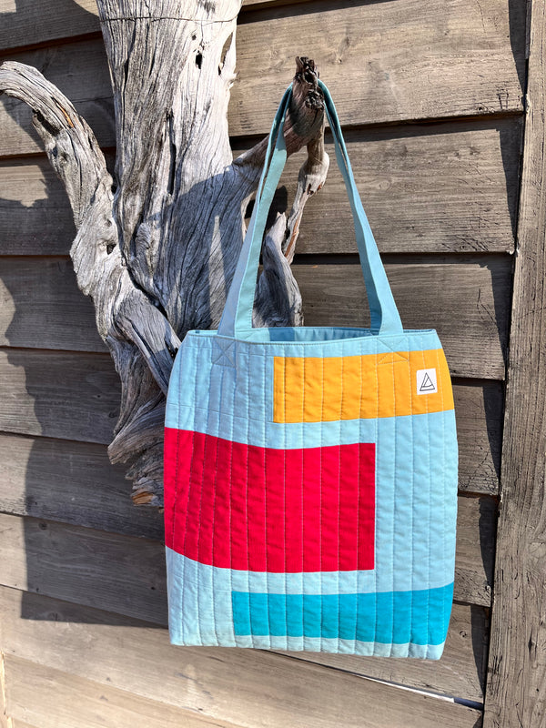 Upcycled Handmade Patchwork Quilted Bag - Everyday Tote Bag