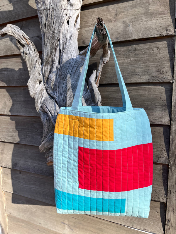 Upcycled Handmade Patchwork Quilted Bag - Everyday Tote Bag