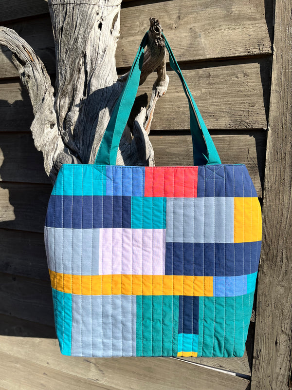 Upcycled Handmade Patchwork Quilted Bag - Carry All Bag