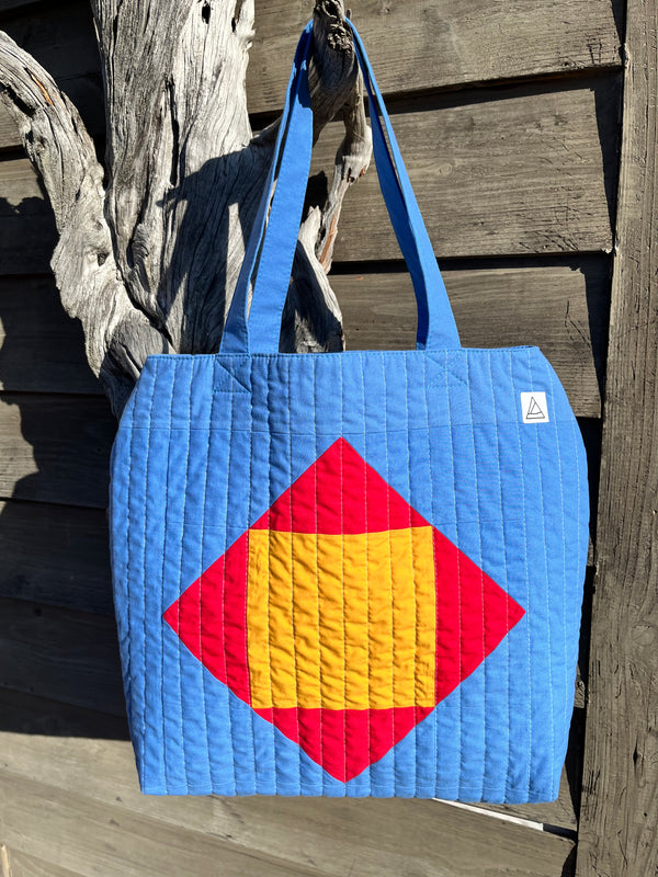 Upcycled Handmade Patchwork Quilted Bag - Carry All Bag