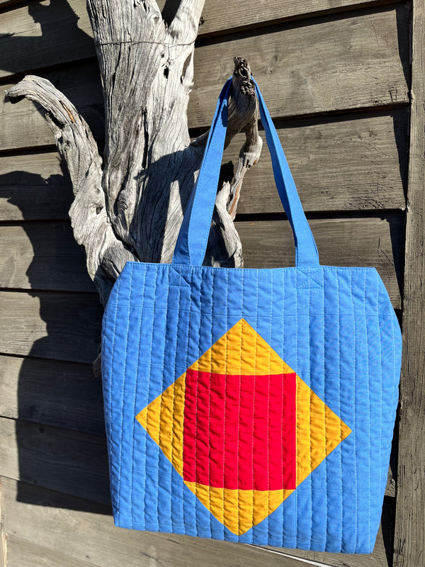 Upcycled Handmade Patchwork Quilted Bag - Carry All Bag