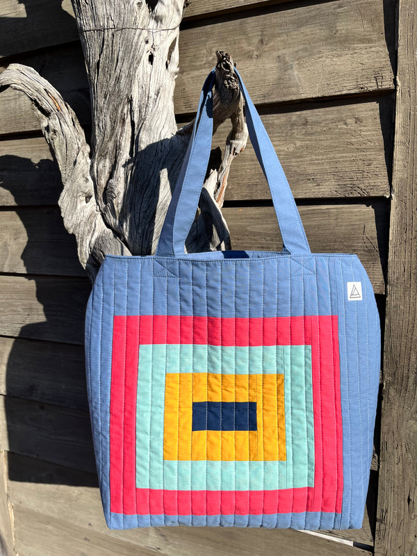 Upcycled Handmade Patchwork Quilted Bag - Carry All Bag