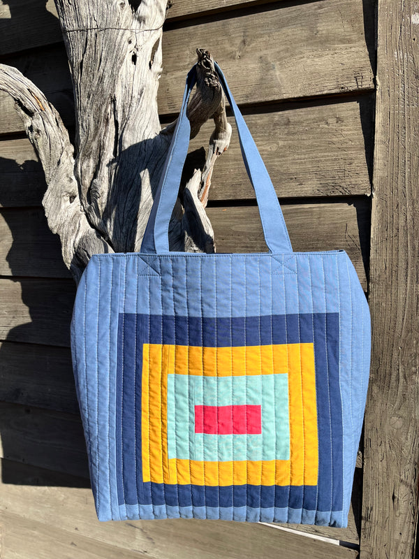 Upcycled Handmade Patchwork Quilted Bag - Carry All Bag
