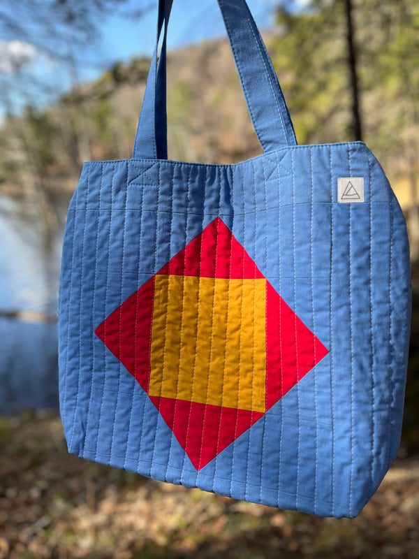 Upcycled Handmade Patchwork Quilted Bag - Carry All Bag